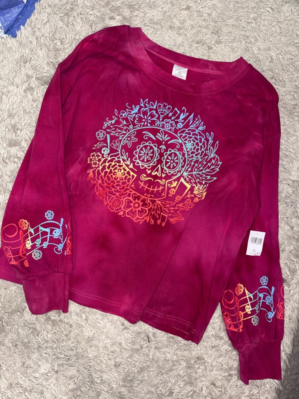 Disney Girls' Magenta Ombre Coco Theme Graphic Sweatshirt